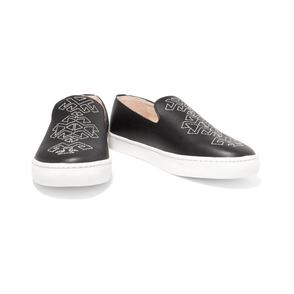 Soludos black leather sneakers